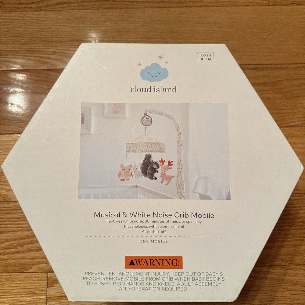 Cloud Island Music & White Noise Crib Mobile Forest Owl,Bunny, Deer, Squirrel